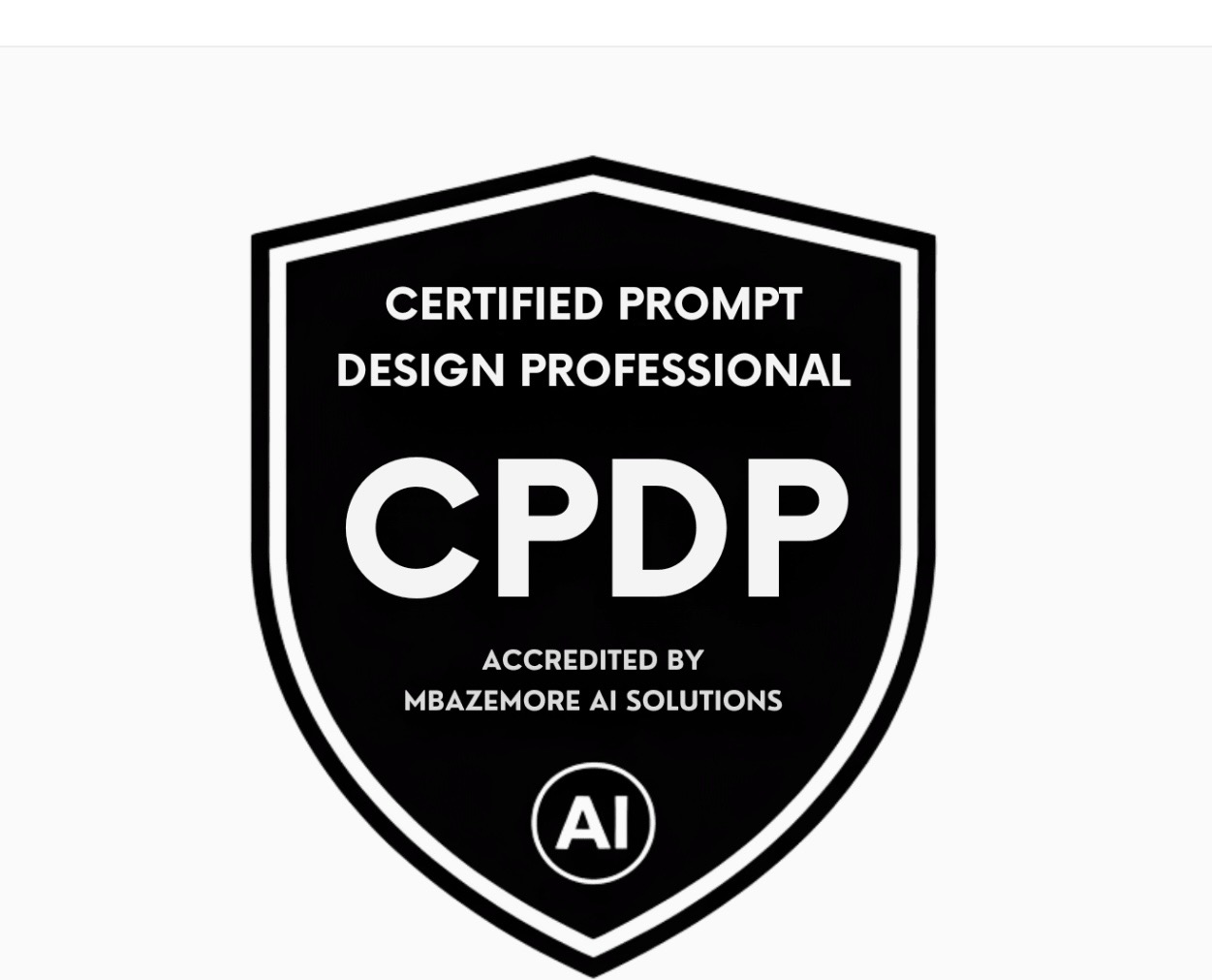 Certified Prompt Design Professional (CPDP) credential badge